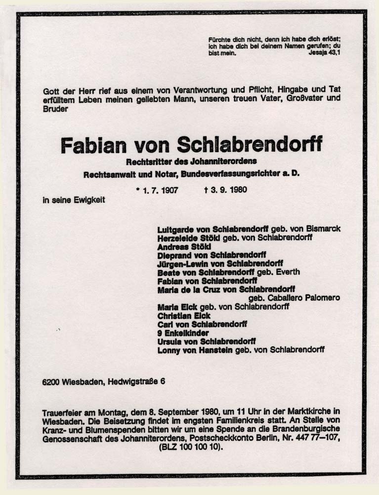 Traueranzeige der Familie